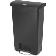 Rubbermaid Commercial 13 gal Slim Jim Black 13G Front Step Can, Black, Resin; Plastic; Poly RCP1883611